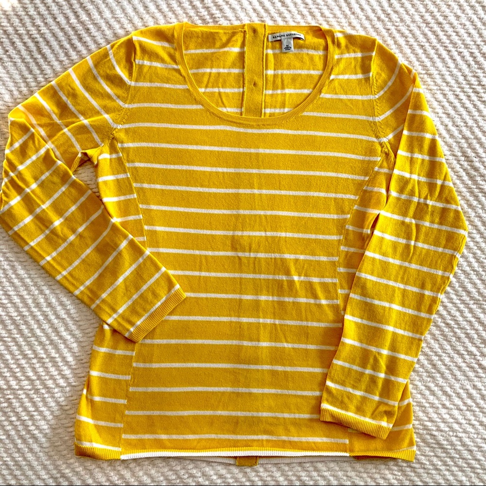 Banana Republic M Yellow Striped Sweater